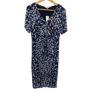Calvin Klein ruched midi dress poly/spandex blend size XL NWT